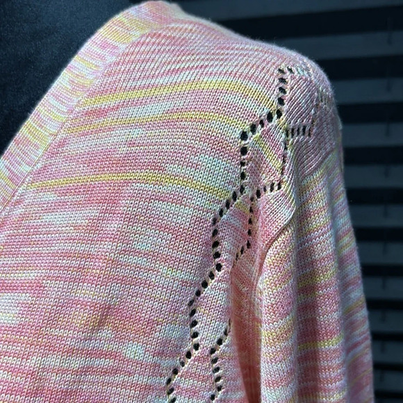 Callahan Knitwear Cropped LS Cardigan Bralette Pink & Orange Set Large NWT - Picture 8 of 14